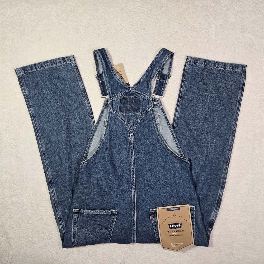 $120 Levis Workwear Loose Overalls Mens Size Small Denim Cotton Blue S - Picture 6 of 9